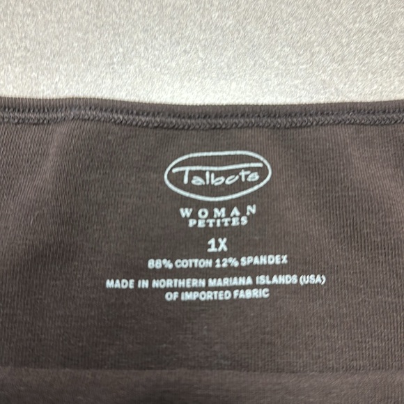 Talbots Woman’s Petites size 1X Brown 3/4 sleeve top - Picture 3 of 3